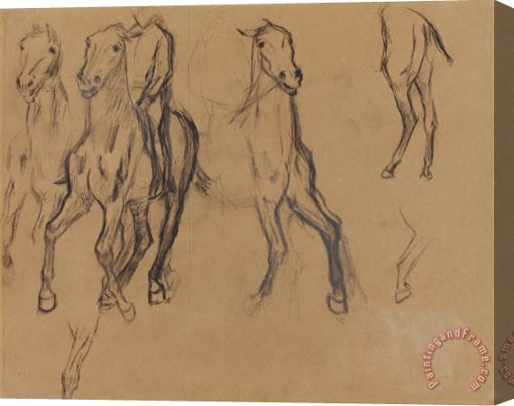 Edgar Degas Study of Horses Stretched Canvas Painting / Canvas Art