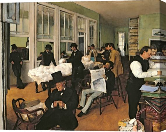 Edgar Degas The Cotton Exchange Stretched Canvas Print / Canvas Art