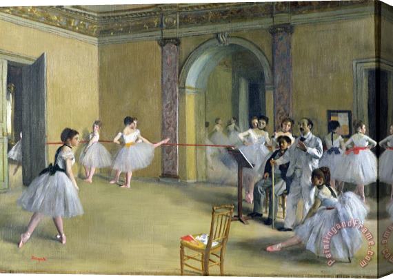 Edgar Degas The Dance Foyer at the Opera on the rue Le Peletier Stretched Canvas Painting / Canvas Art