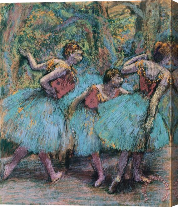 Edgar Degas Three Dancers (blue Tutus, Red Bodices) Stretched Canvas Painting / Canvas Art