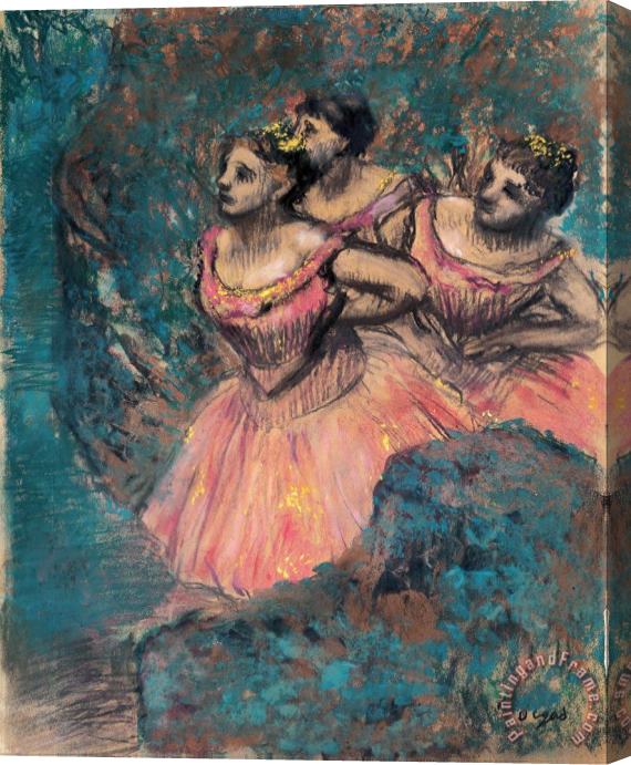 Edgar Degas Three Dancers in Red Costume Stretched Canvas Painting / Canvas Art