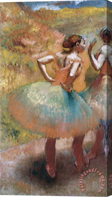 Edgar Degas Two Dancers in Green Skirts Stretched Canvas Painting / Canvas Art