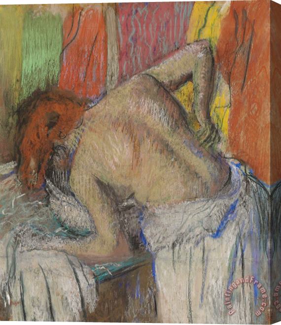 Edgar Degas Woman washing her back Stretched Canvas Painting / Canvas Art