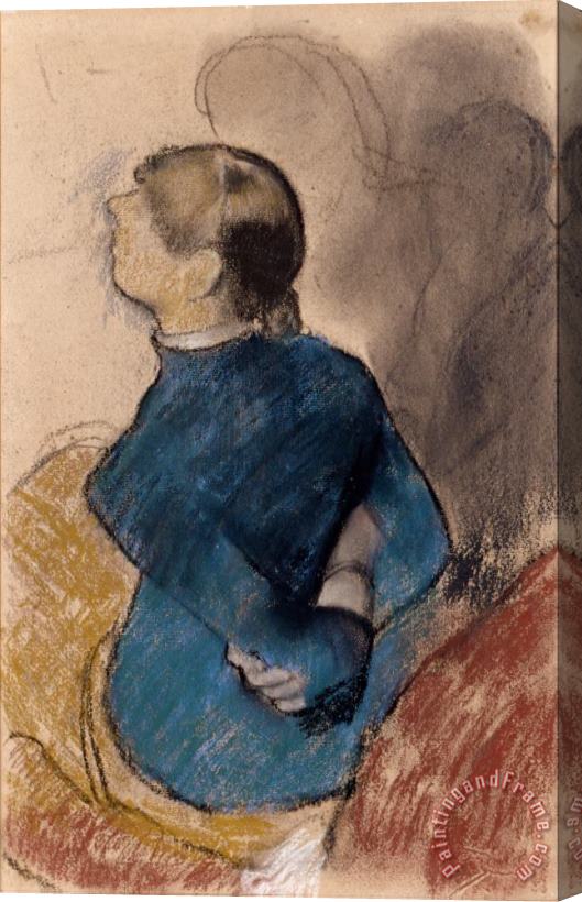 Edgar Degas Young Woman in Blue Stretched Canvas Print / Canvas Art