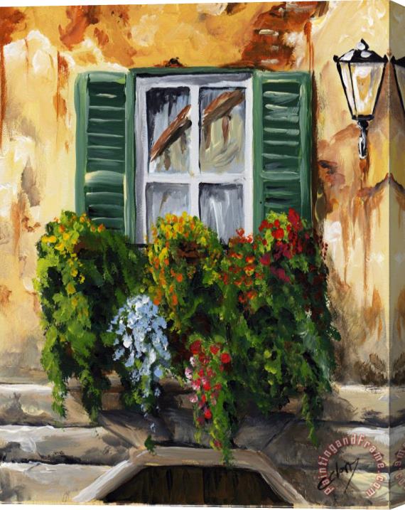 Edit Voros Balcony Of Napoly Stretched Canvas Painting / Canvas Art