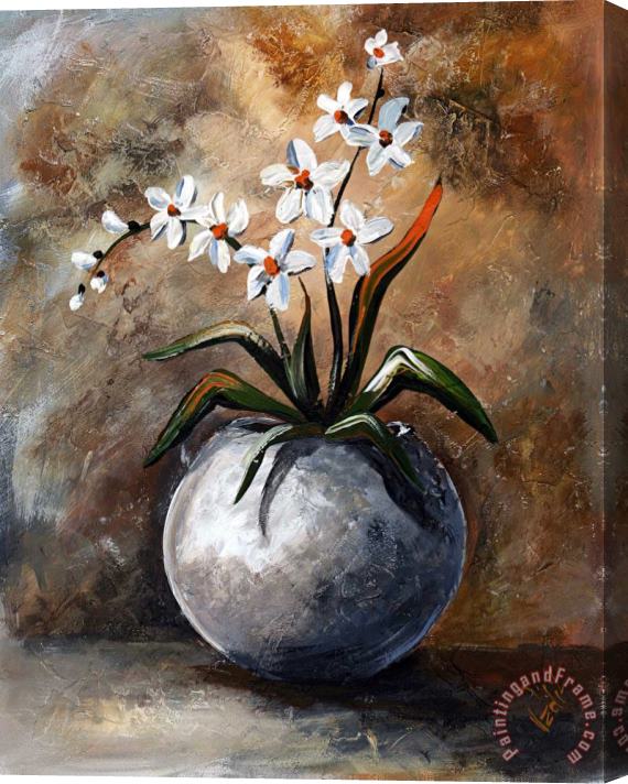 Edit Voros Bouquet di fiori bianchi Stretched Canvas Print / Canvas Art