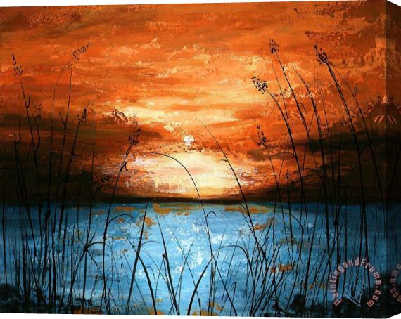 Edit Voros Red Sunset Stretched Canvas Print / Canvas Art