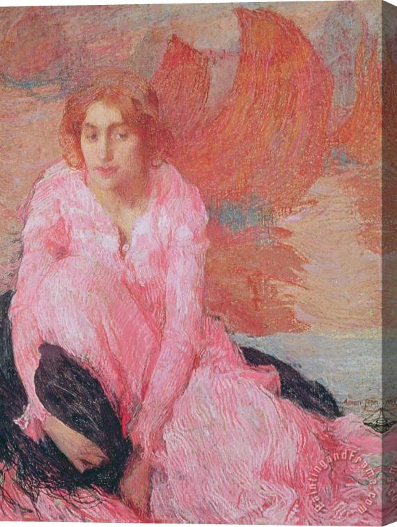 Edmond-Francois Aman-Jean Dame en Rose Stretched Canvas Print / Canvas Art