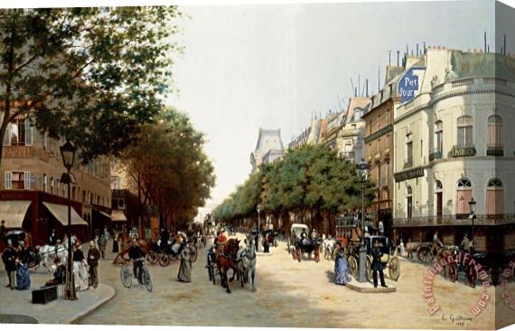 Edmond-Georges Grandjean Le Boulevard Des Italiens, Paris Stretched Canvas Painting / Canvas Art