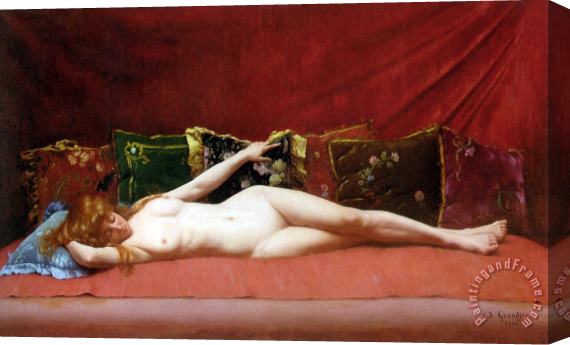 Edmond Grandjean Femme Nue Allongee Stretched Canvas Painting / Canvas Art