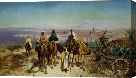 Edmund Berninger An Arab Caravan Stretched Canvas Painting / Canvas Art