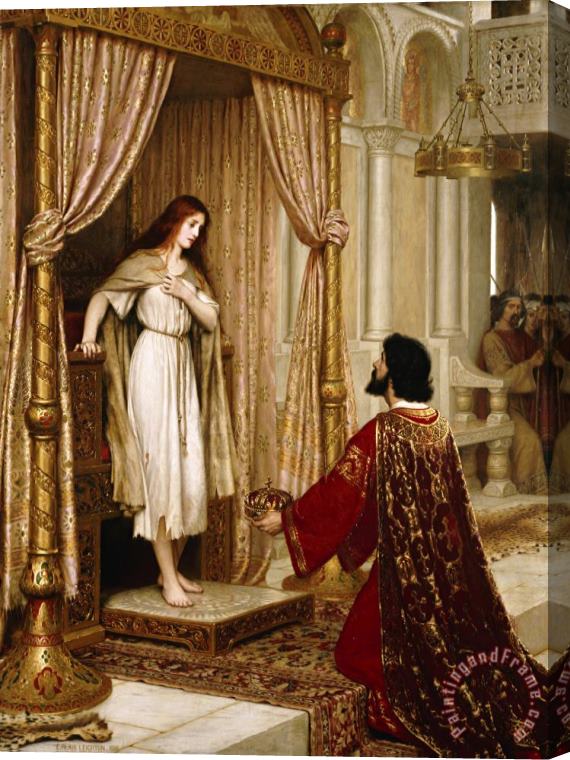 Edmund Blair Leighton The King And The Beggar Maid Stretched Canvas Print / Canvas Art