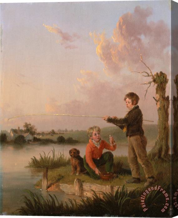Edmund Bristow The Young Anglers Stretched Canvas Print / Canvas Art
