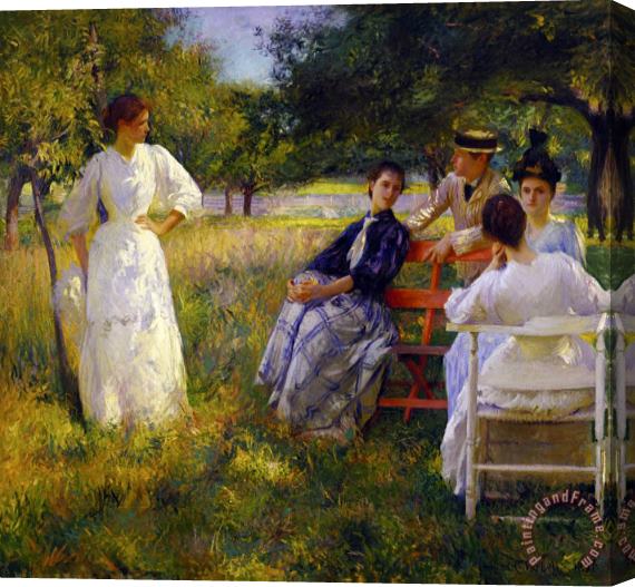 Edmund Charles Tarbell In The Orchard Stretched Canvas Print / Canvas Art