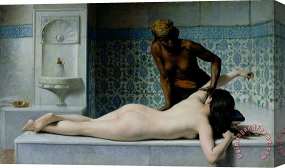 Edouard Debat Ponsan The Massage Stretched Canvas Painting / Canvas Art