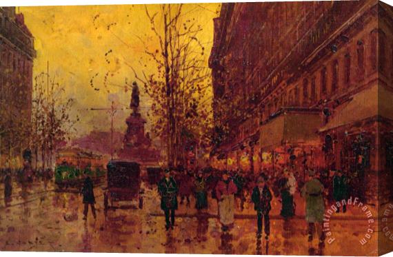 Edouard Leon Cortes Le Place De La Republique, Paris Stretched Canvas Print / Canvas Art