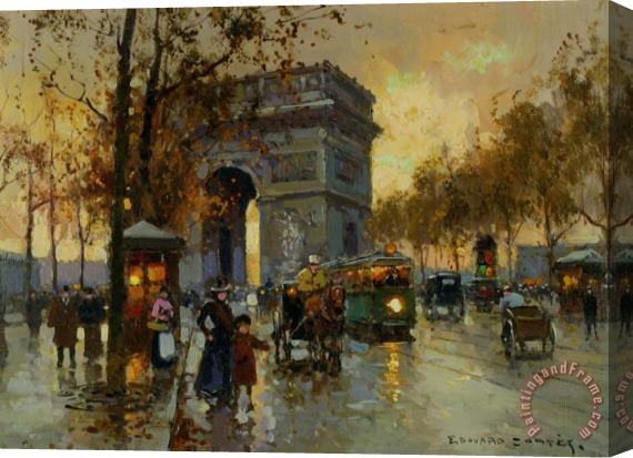 Edouard Leon Cortes View of The Arc De Triomphe Stretched Canvas Print / Canvas Art