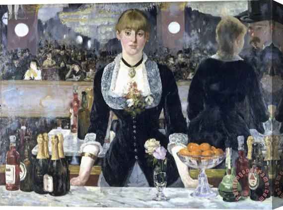 Edouard Manet A Bar at The Folies Bergere Stretched Canvas Painting / Canvas Art