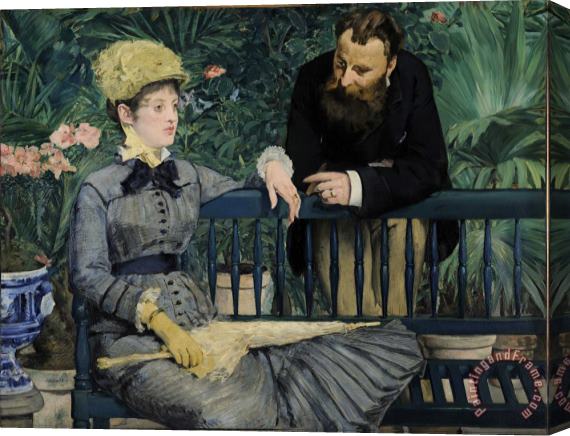 Edouard Manet In The Conservatory Stretched Canvas Print / Canvas Art