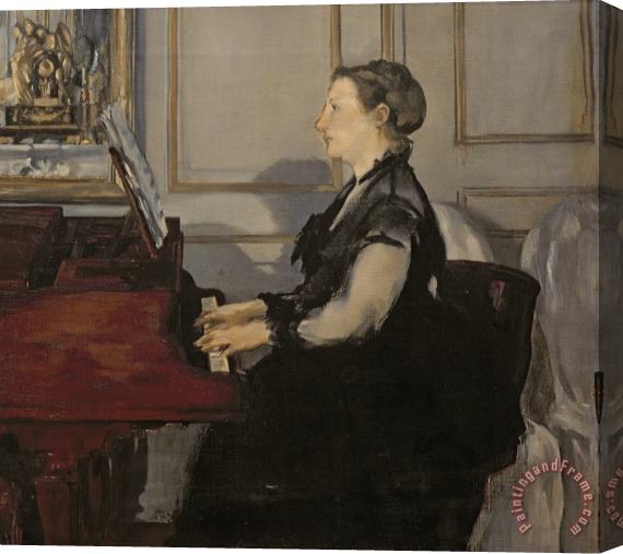 Edouard Manet Madame Manet at the Piano Stretched Canvas Painting / Canvas Art
