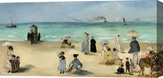 Edouard Manet On The Beach, Boulogne Sur Mer Stretched Canvas Painting / Canvas Art