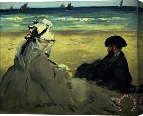 Edouard Manet On the Beach Stretched Canvas Painting / Canvas Art