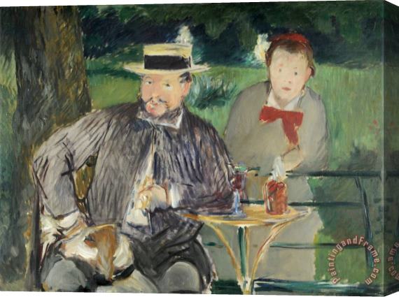 Edouard Manet Portrait D'ernest Hoschede Et Sa Fille Marthe Stretched Canvas Print / Canvas Art