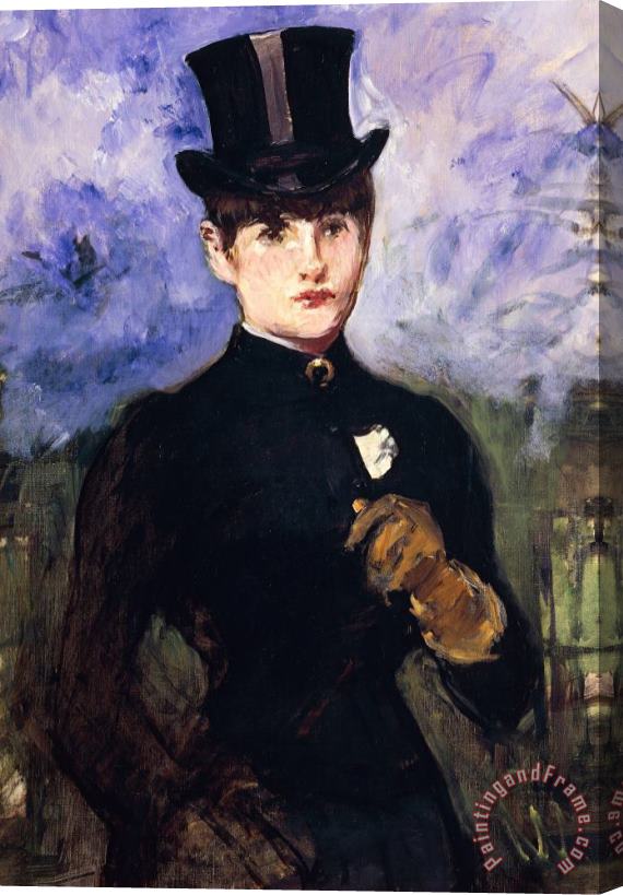 Edouard Manet Portrait Of Horsewoman Stretched Canvas Painting / Canvas Art