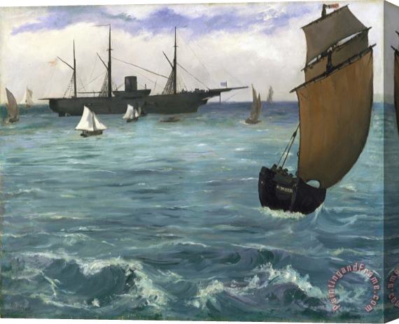 Edouard Manet The 'kearsarge' at Boulogne Stretched Canvas Painting / Canvas Art