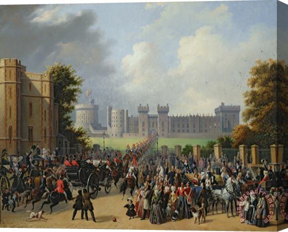 Edouard Pingret The Arrival of Louis-Philippe Stretched Canvas Painting / Canvas Art