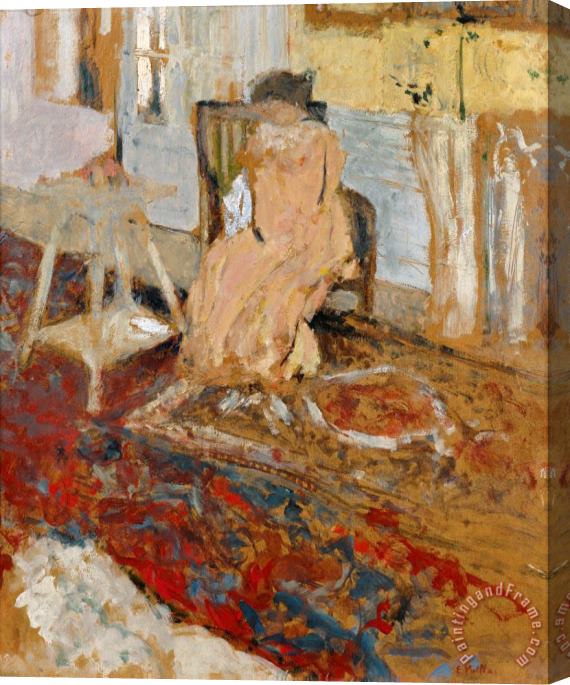 Edouard Vuillard Madame Arthur Fontaine Au Tapis De Smyrne Stretched Canvas Painting / Canvas Art