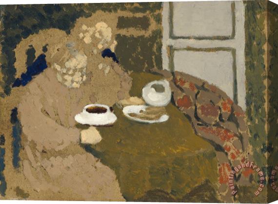 Edouard Vuillard Two Women Drinking Coffee Stretched Canvas Print / Canvas Art