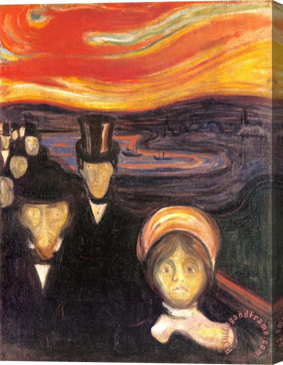 Edvard Munch Anxiety 1894 Stretched Canvas Print / Canvas Art