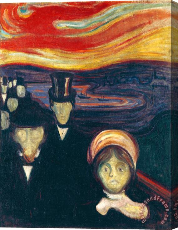 Edvard Munch Anxiety Stretched Canvas Print / Canvas Art
