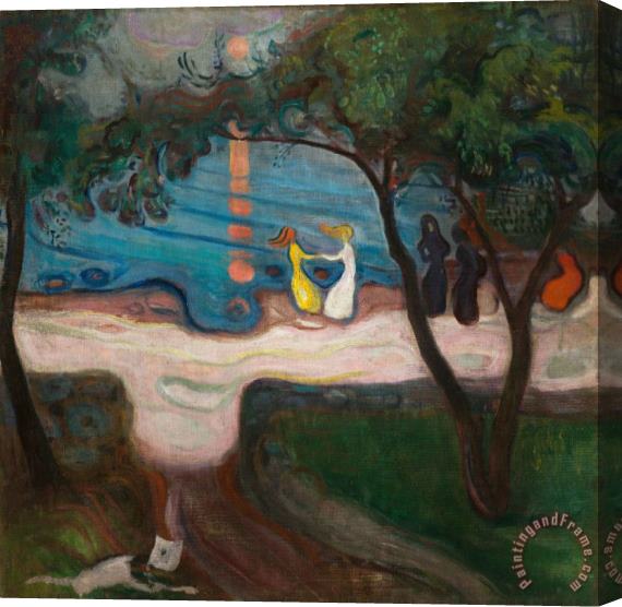Edvard Munch Dance on The Shore Stretched Canvas Painting / Canvas Art
