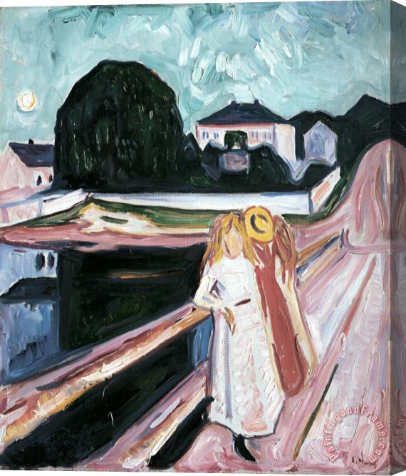 Edvard Munch Girls on The Pier Stretched Canvas Painting / Canvas Art