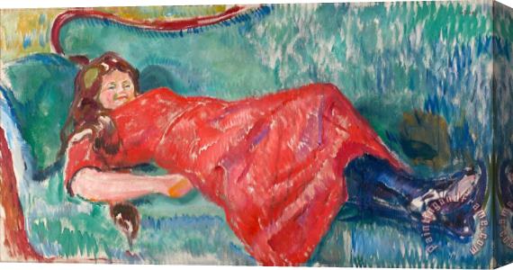 Edvard Munch On The Sofa Stretched Canvas Painting / Canvas Art