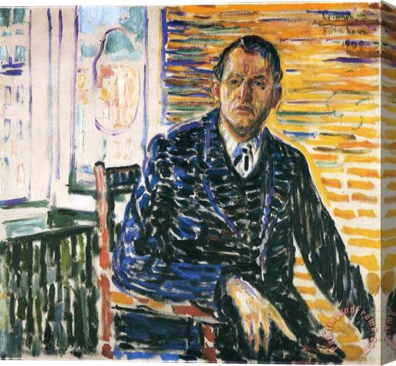 Edvard Munch Self Portrait at Professor Jacobson S Hospital 1909 Stretched Canvas Painting / Canvas Art