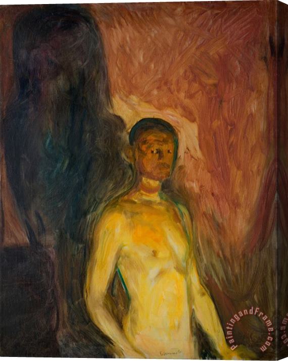 Edvard Munch Self Portrait in Hell Stretched Canvas Print / Canvas Art