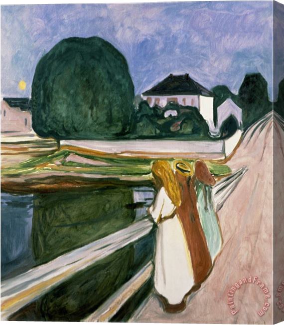 Edvard Munch The Girls on The Pier 1901 Stretched Canvas Painting / Canvas Art