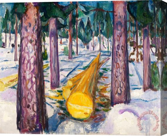 Edvard Munch The Yellow Log Stretched Canvas Painting / Canvas Art
