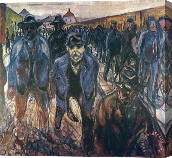 Edvard Munch Workers on Their Way Home 1915 Stretched Canvas Painting / Canvas Art
