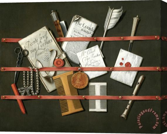 Edwaert Collier Still Life: a Letter Rack Stretched Canvas Print / Canvas Art