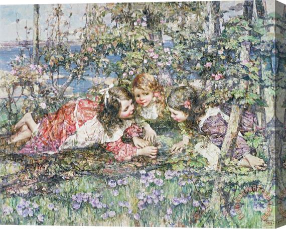 Edward Atkinson Hornel A Summer Idyll Stretched Canvas Painting / Canvas Art