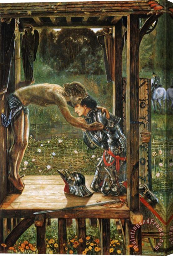 Edward Burne Jones The Merciful Knight Detail Stretched Canvas Painting / Canvas Art