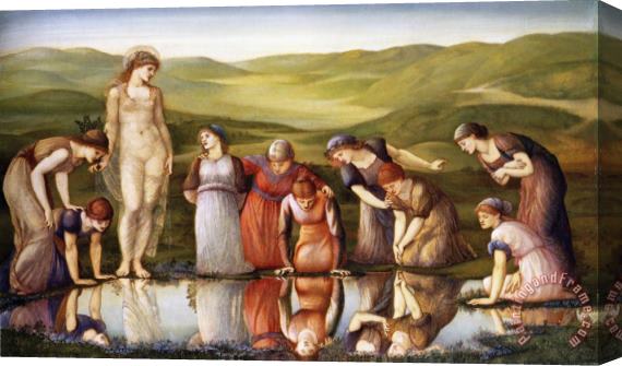 Edward Burne Jones The Mirror of Venus Stretched Canvas Painting / Canvas Art