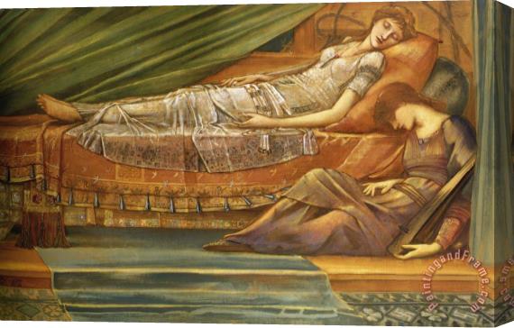 Edward Burne Jones The Sleeping Princess Stretched Canvas Painting / Canvas Art