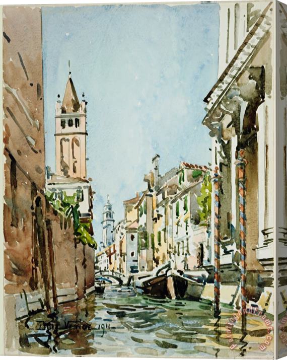 Edward Darley Boit Rio Di San Barnaba, Venice Stretched Canvas Print / Canvas Art