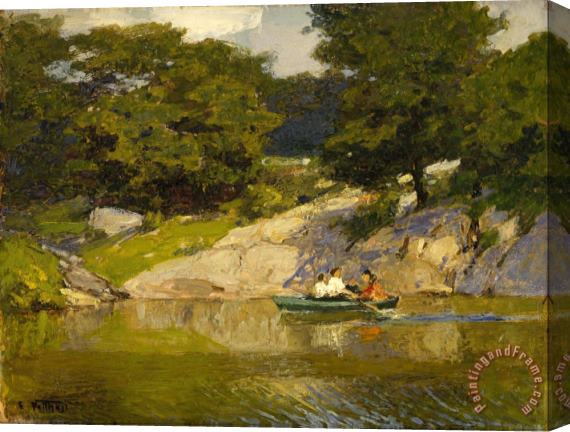 Edward Henry Potthast Boating in Central Park Stretched Canvas Print / Canvas Art