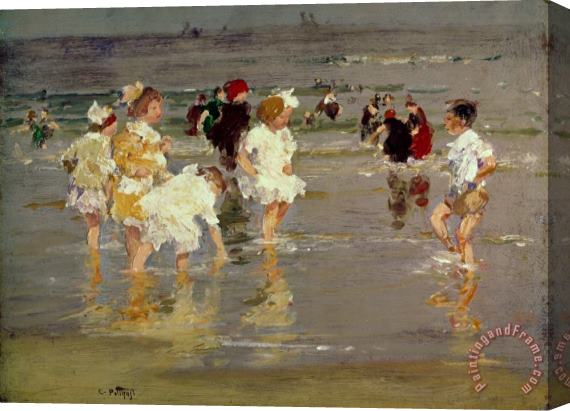 Edward Henry Potthast Children on the Beach Stretched Canvas Print / Canvas Art